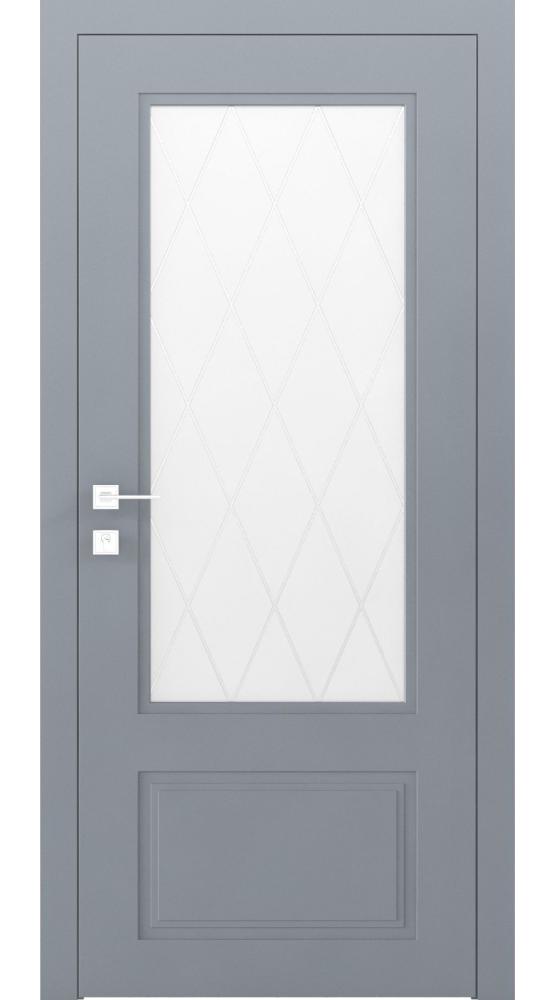 Двері Родос Cortes Galant RAL 7037 зі склом