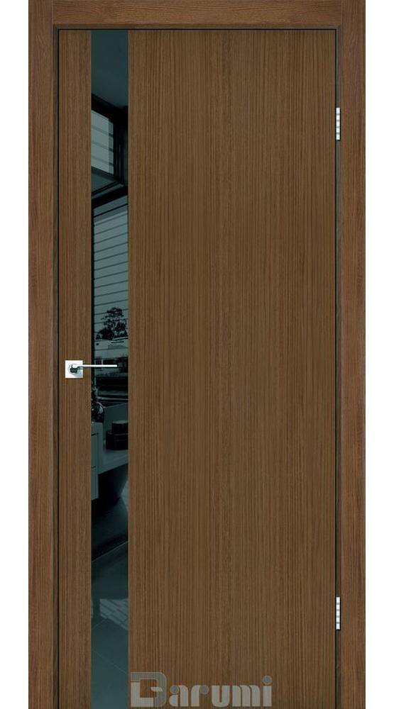Двері Дарумі Plato Line PTL-04 горіх роял скло чорне