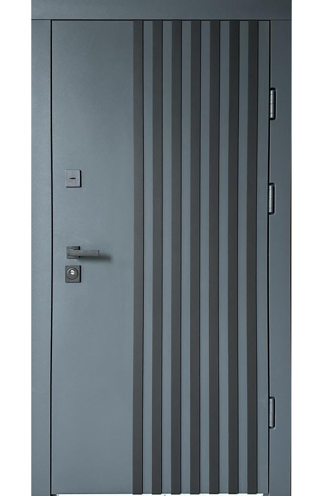 Двері Redfort Афіна фарбування RAL 7016 + 9005 / ПВХ антрацит