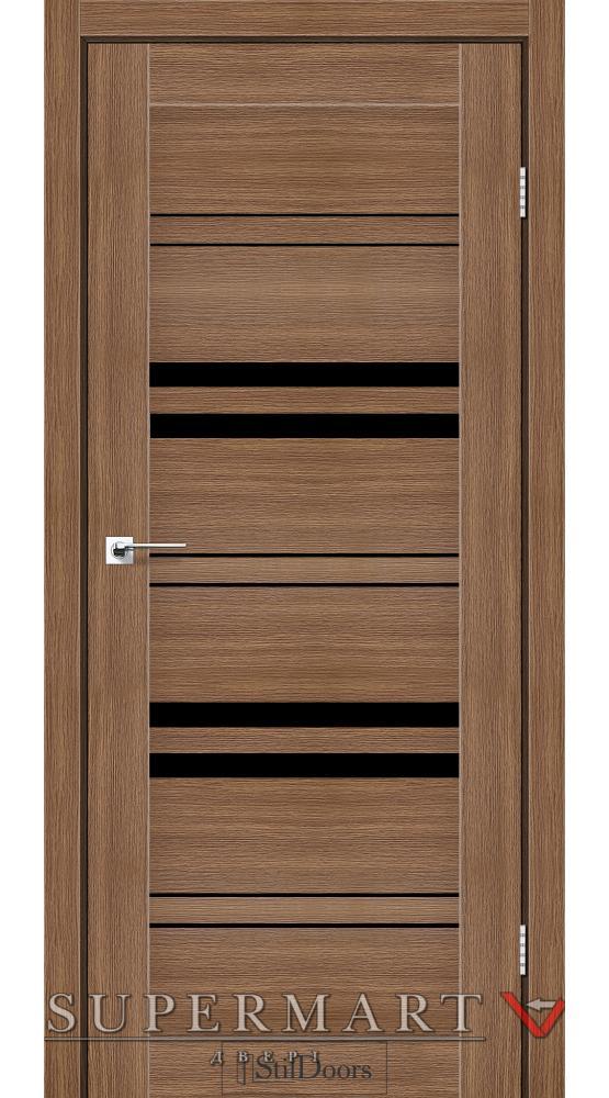 Двери StilDoors Slovenia итальянский орех стекло черное