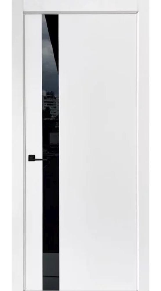 Двері Status Doors Ultra Black Glass біла емаль скло чорне