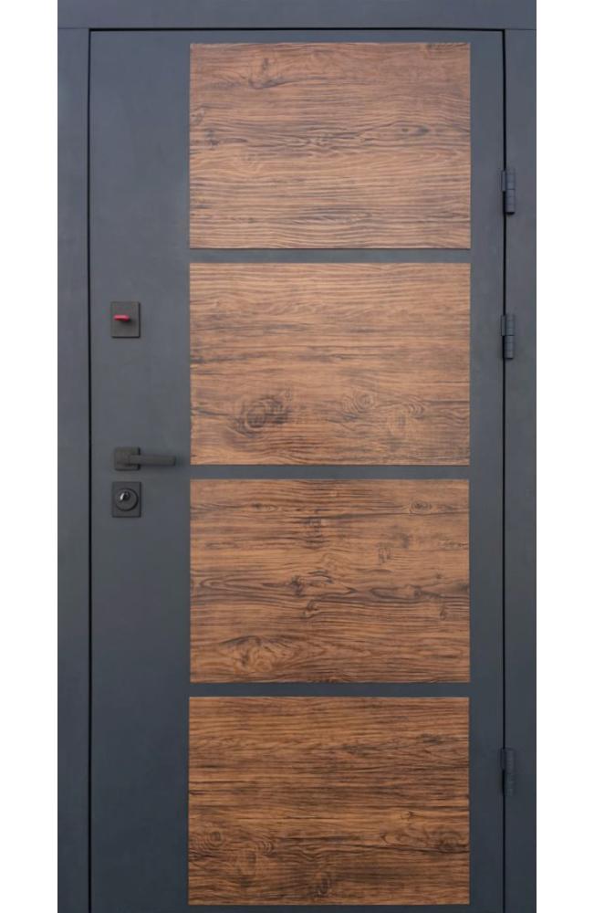 Двері Qdoors Bond графіт пісок, темне дерево / антрацит пісок