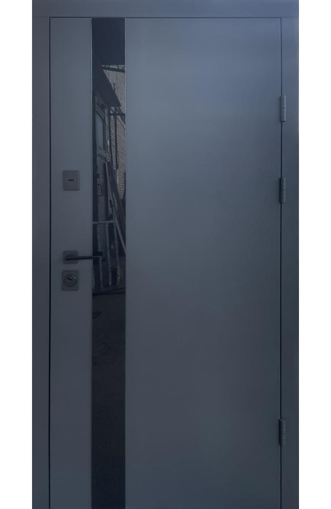 Двері Qdoors Elegant метал антрацит 7021 / МДФ біле дерево