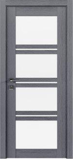 Двері Modern Quadro каштан сірий зі склом