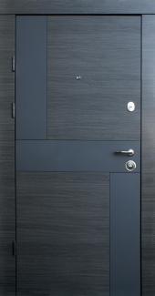 Двері Qdoors Преміум Стиль-М коробка біла венге сірий горизонт арт графіт / біле дерево