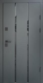 Двері Qdoors Piano метал антрацит / МДФ біле дерево